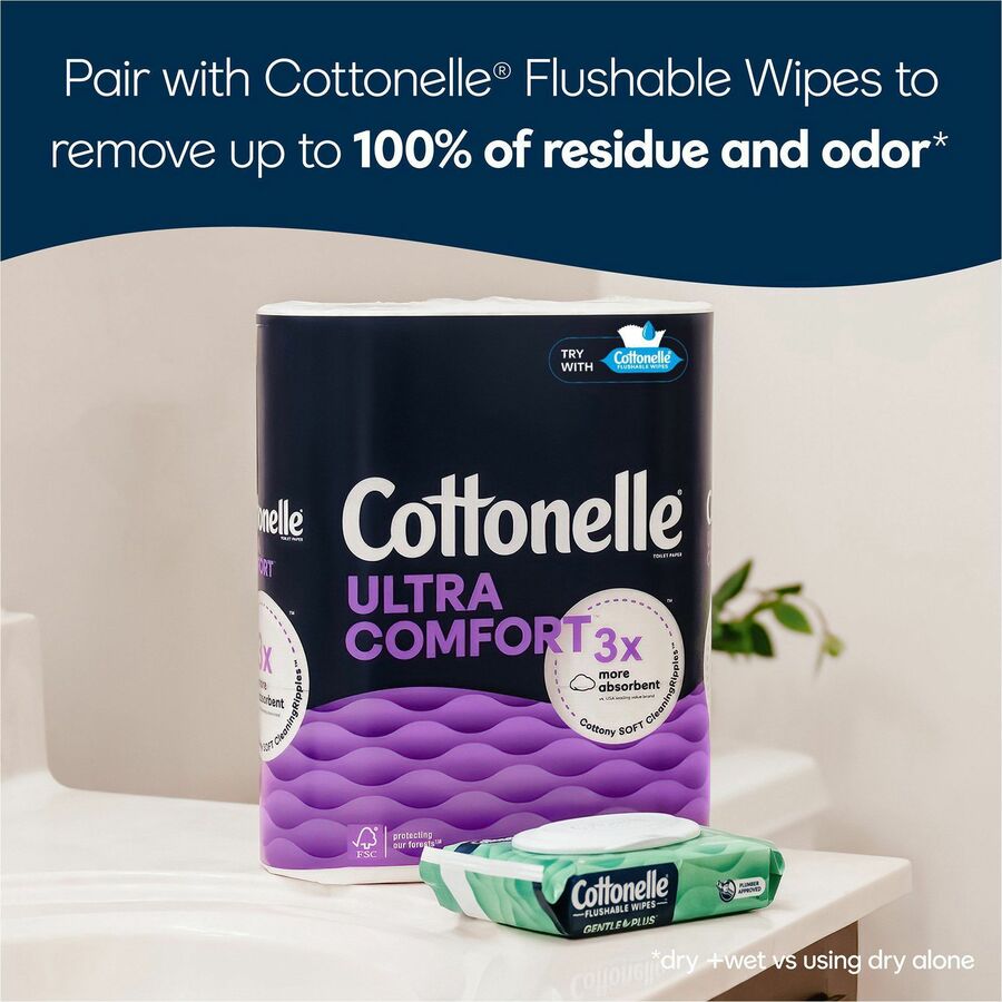 Image of Kimberly-Clark Professional 55494 Ultra Comfort Toilet Paper, 2 Ply, White, Paper, Fiber, 12 / Pack