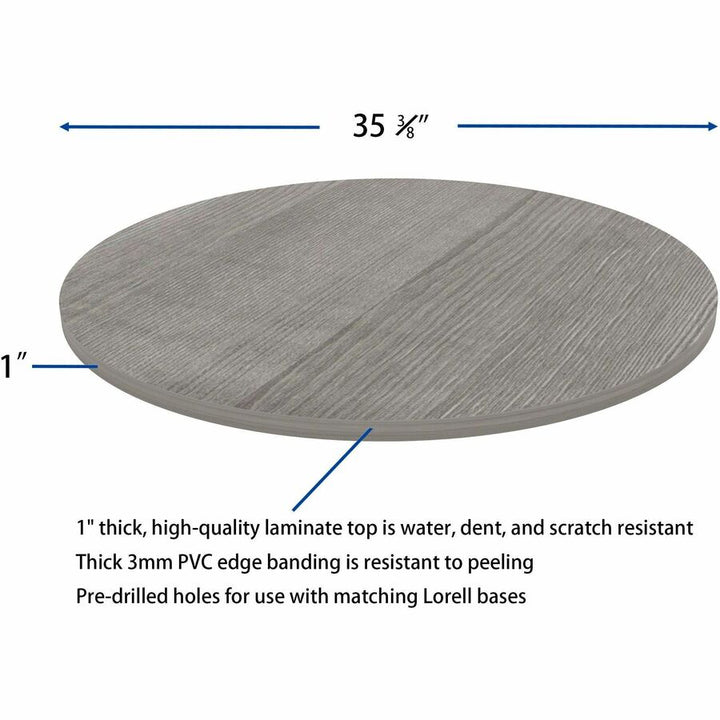Image of Lorell Tabletop,f/LLR61641 Base,Lam,36"Dia x 1"Thick,Weathered CCL