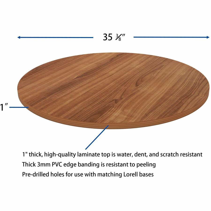 Image of Lorell Tabletop,f/LLR61641 Base,Laminate,36"Dia x 1"Thick,Walnut