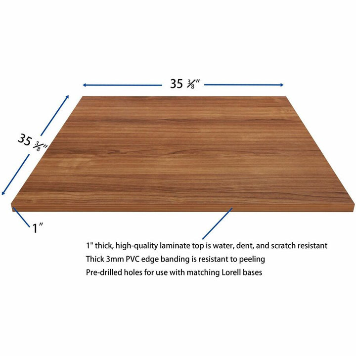 Image of Lorell Tabletop,f/LLR61641 Base,Laminate,36"x36"x1"Thick,Walnut