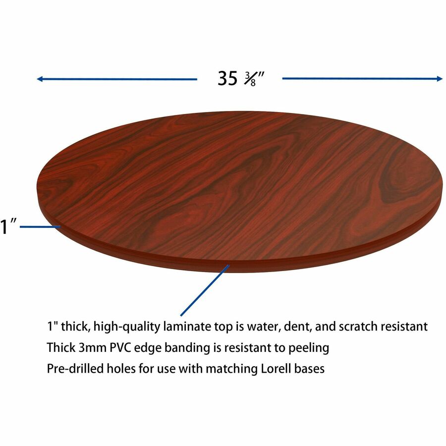 Image of Lorell Tabletop,f/LLR61641 Base,Laminate,36"Dia x 1"Thick,Mahogany