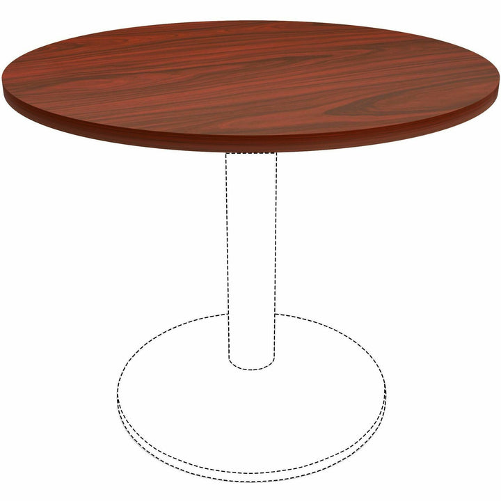 Image of Lorell Tabletop,f/LLR61641 Base,Laminate,36"Dia x 1"Thick,Mahogany