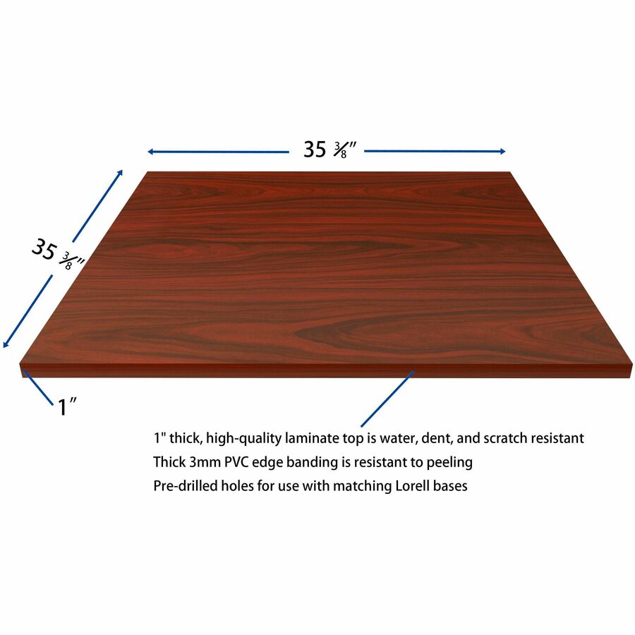 Image of Lorell Tabletop,f/LLR61641 Base,Laminate,36"x36"x1"Thick,Mahogany