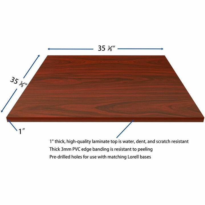 Image of Lorell Tabletop,f/LLR61641 Base,Laminate,36"x36"x1"Thick,Mahogany