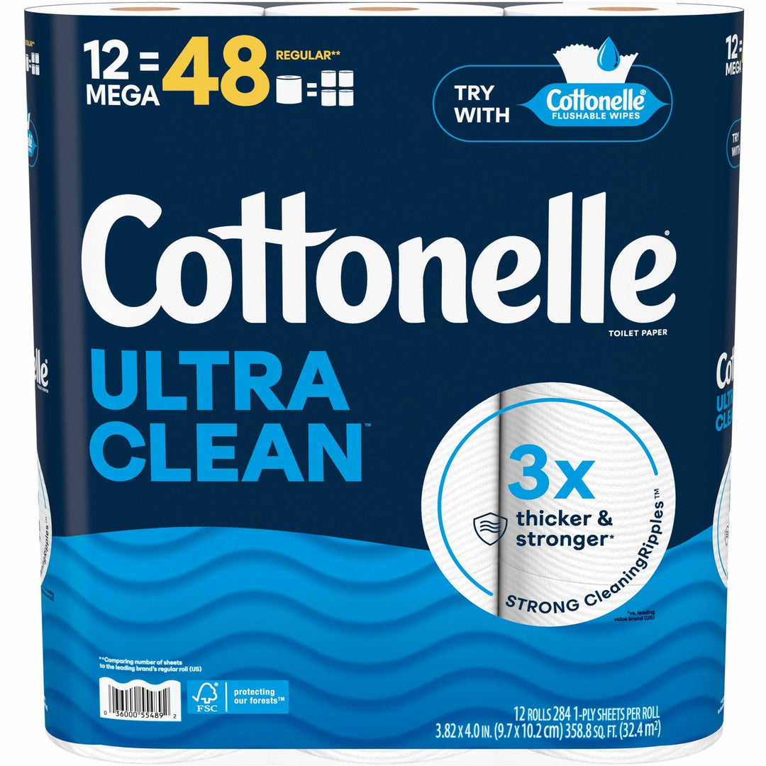 Image of Kimberly-Clark Professional Toilet Paper,Ultra Clean,1-Ply,Plant-Based,12/PK,WE
