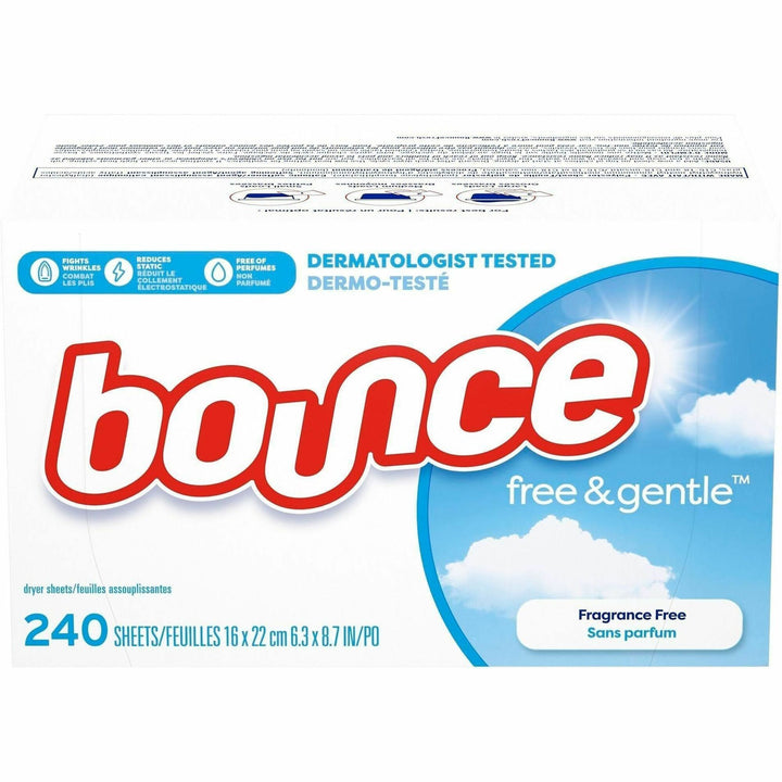 Image of Proctor & Gamble Dryer Sheets,Dye-free,Scent-free,6-2/5"x9",240/BX,4/CT,WE