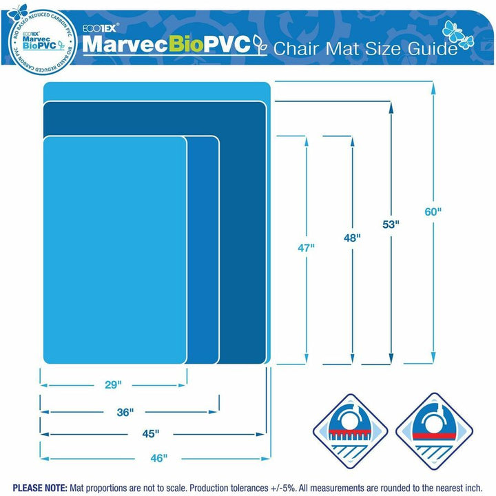 Image of Floortex® Chairmat,BioPVC,Ecotex,f/Carpet,36"x48",Clear