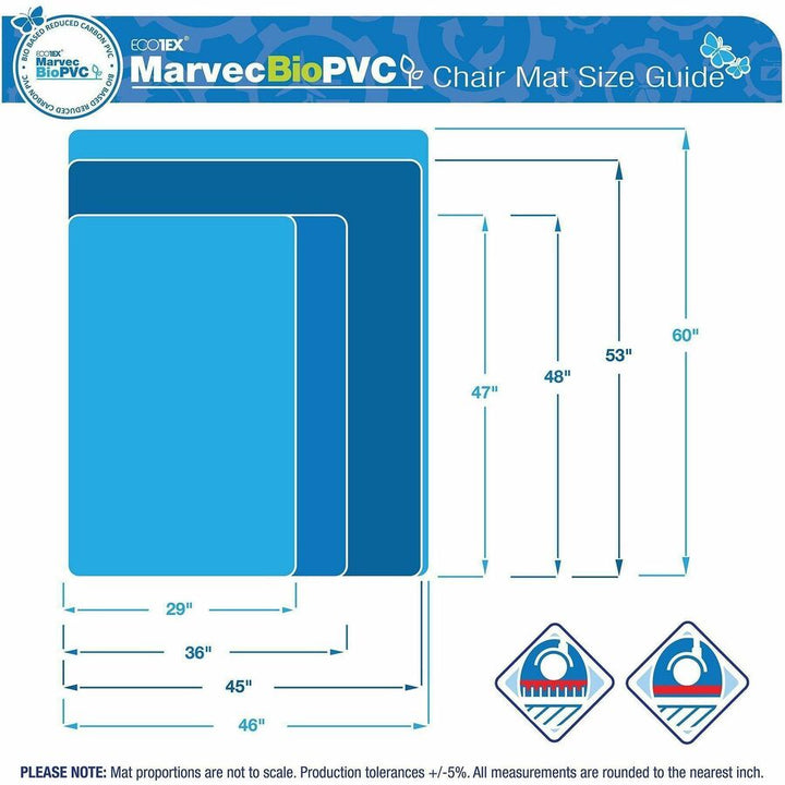Image of Floortex® Chairmat,BioPVC,Ecotex,f/Carpet,36"x48",Clear