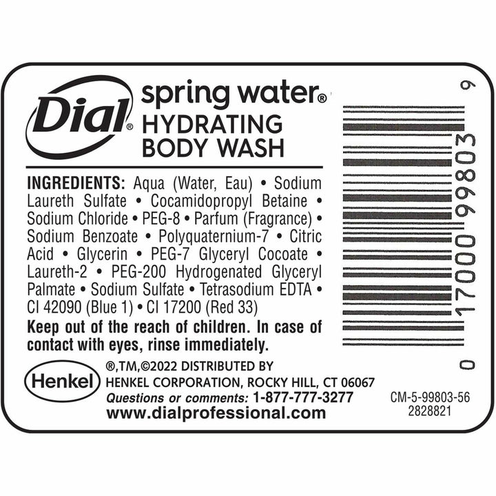 Image of Dial® Body Wash,Refill Bottle,Versa,SpringWater,15oz,6/CT,BE