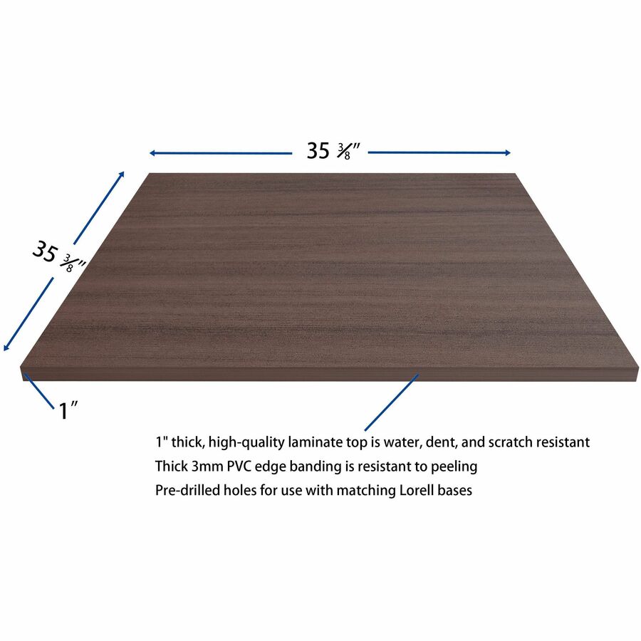 Image of Lorell Tabletop,f/LLR61641 Base,Laminate,36"x36"x1"Thick,Espresso