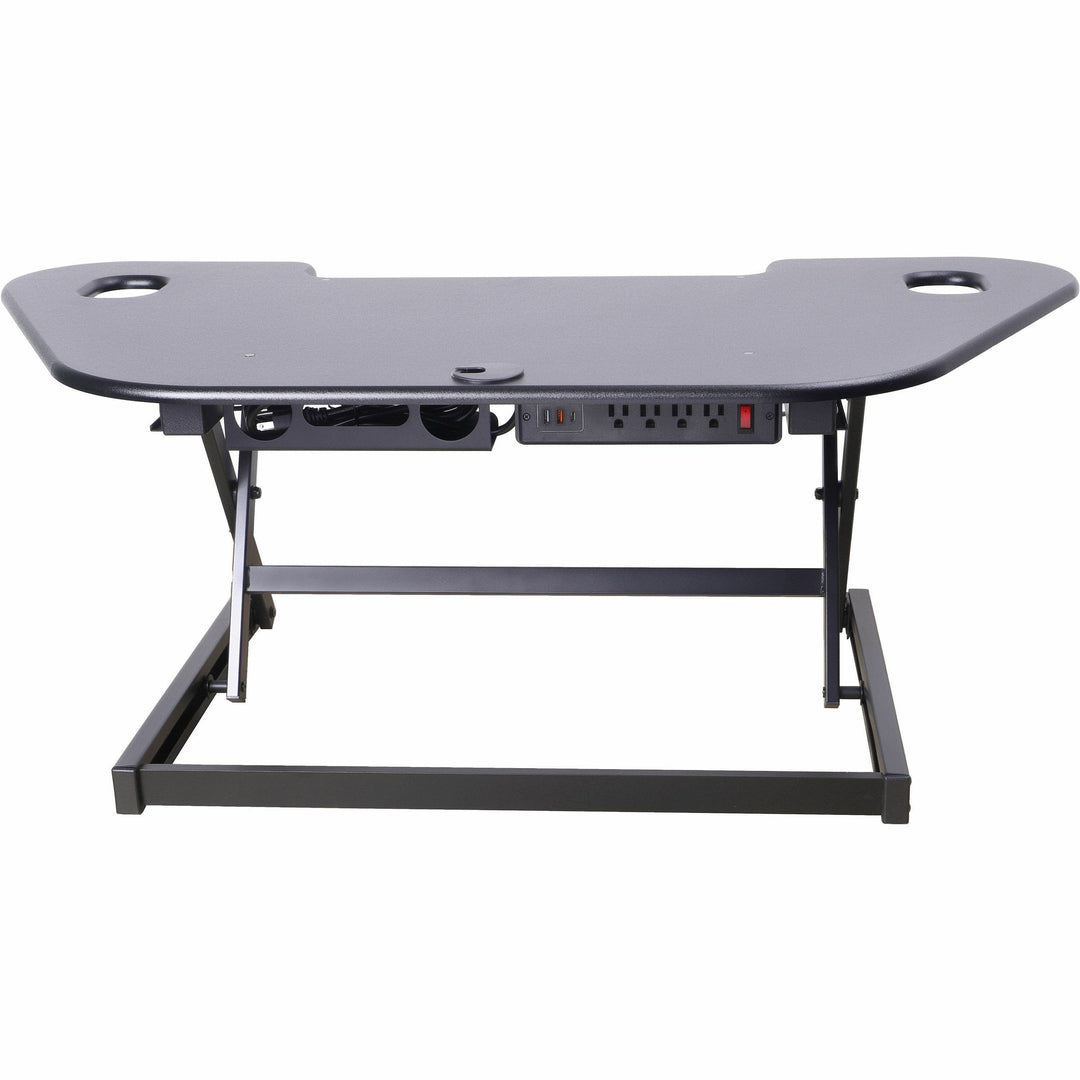 Image of Rocelco Desk Riser,Corner,4 AC Outlets,Grommet,45-1/2"x23-1/4",BK