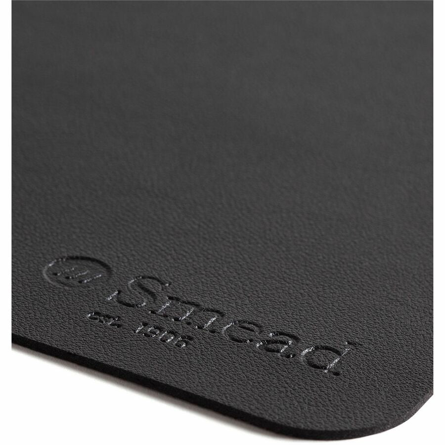 Image of Smead 64828 Waterproof Desk Pad, Rectangular, 17" W x 36" Depth, Faux Suede Backing, Vegan Leather, Charcoal, 1 Each