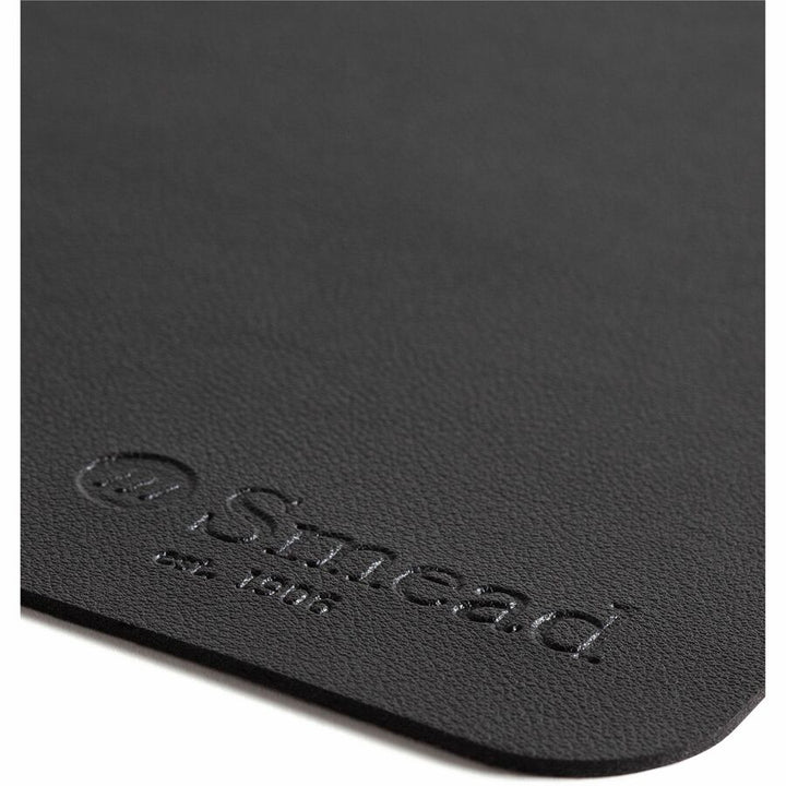 Image of Smead 64828 Waterproof Desk Pad, Rectangular, 17" W x 36" Depth, Faux Suede Backing, Vegan Leather, Charcoal, 1 Each