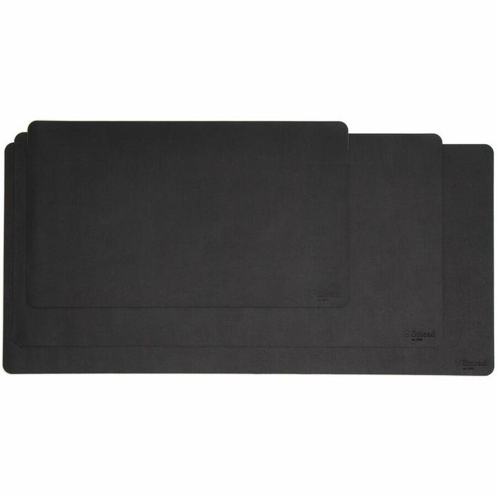 Image of Smead 64828 Waterproof Desk Pad, Rectangular, 17" W x 36" Depth, Faux Suede Backing, Vegan Leather, Charcoal, 1 Each