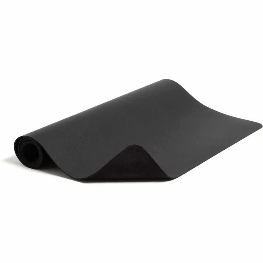 Image of Smead 64828 Waterproof Desk Pad, Rectangular, 17" W x 36" Depth, Faux Suede Backing, Vegan Leather, Charcoal, 1 Each
