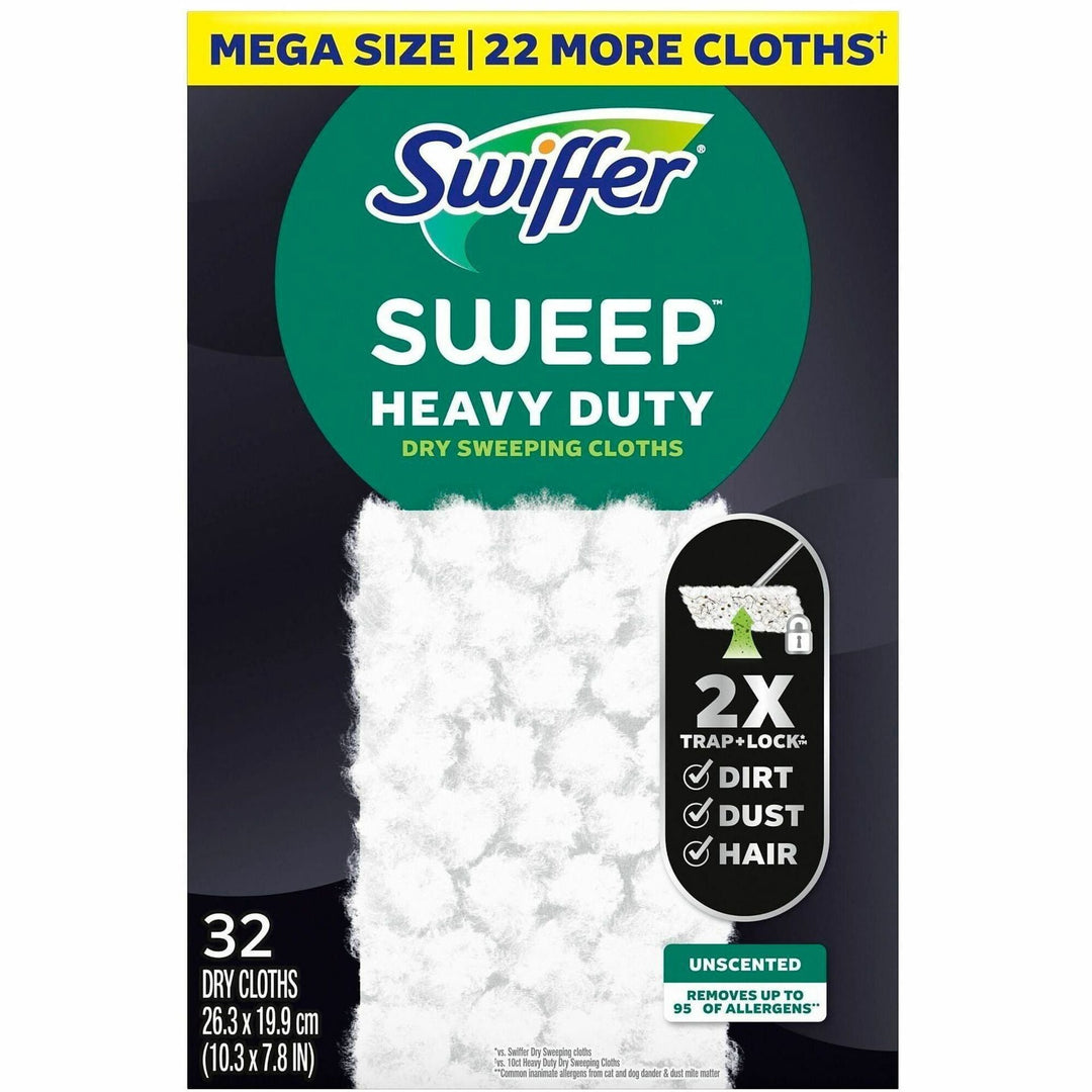 Image of Swiffer 77198 HvyDty MS Sweep Cloths, Heavy Duty, Black, 1 Box