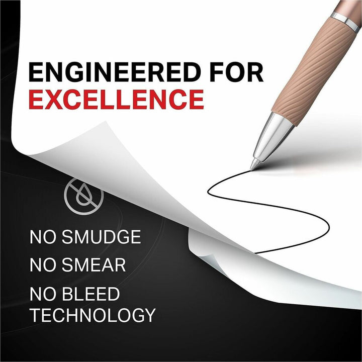Image of Sharpie 2194742 S-Gel Pen, 0.7 mm Pen Point, Retractable, Black Ink, Gel-based, Rose Gold Metal Barrel, Writing, 2 / Pack