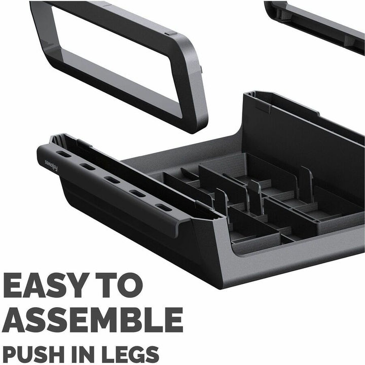 Image of Fellowes® Breyta Monitor Stand, 13.94" x 11.97" x 3.25" to 6", Black, Supports 33 lbs