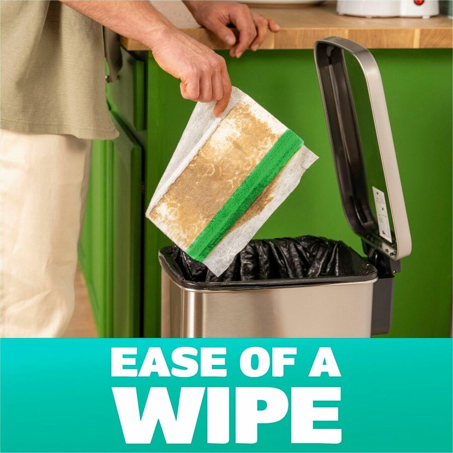 Image of Swiffer 08622 Sweeper Wet Cloths, 8" W x 10" Length, Disposable, Residue-free, Scented, Pre-moistened, Cloth, White, 12 / Pack