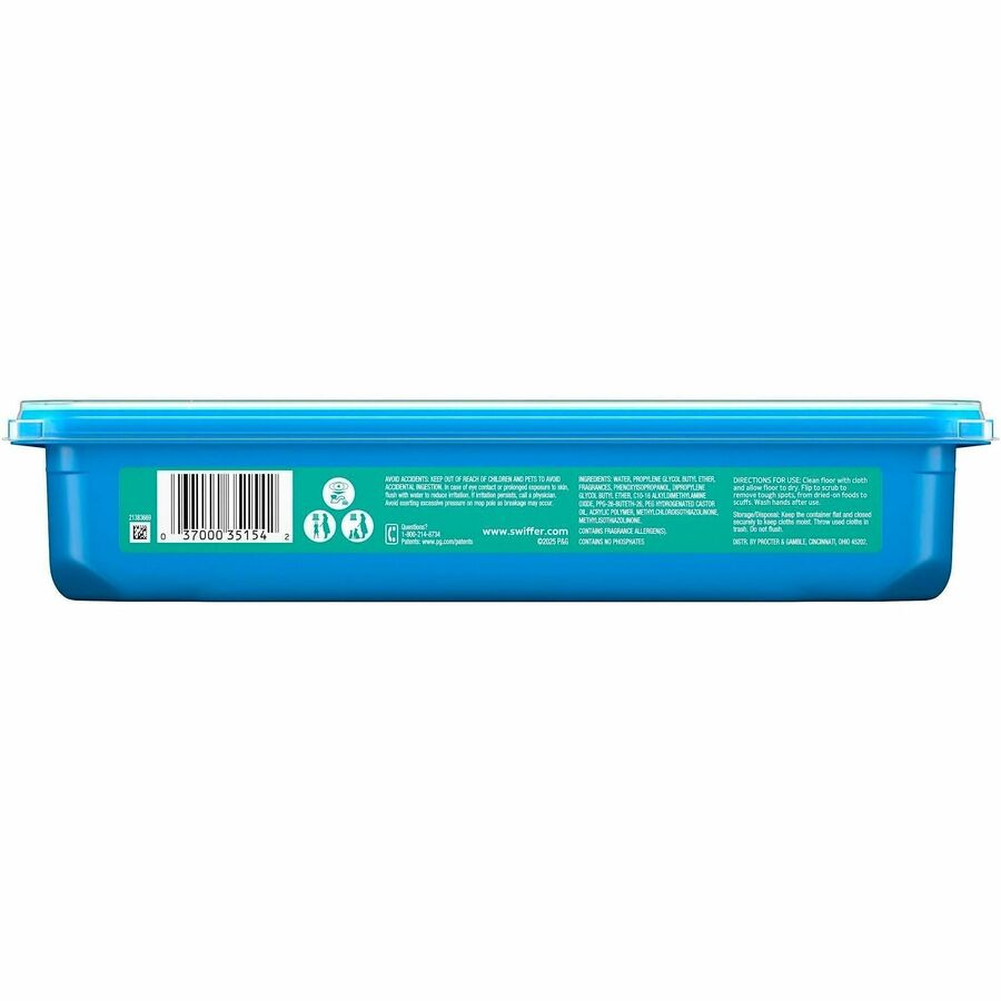 Image of Swiffer 08622 Sweeper Wet Cloths, 8" W x 10" Length, Disposable, Residue-free, Scented, Pre-moistened, Cloth, White, 12 / Pack