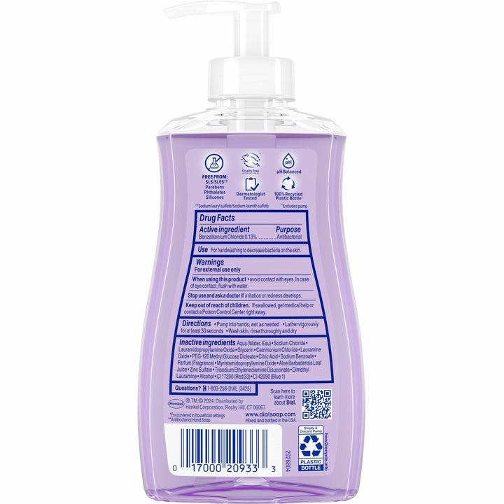 Image of Dial® Hand Soap,Antibacterial,Liquid,Lavender,11oz,12/CT,Purple