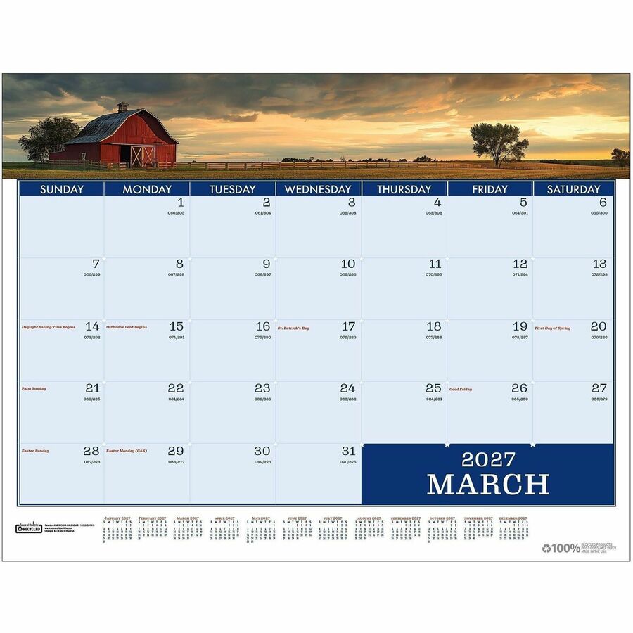 Image of House of Doolittle 141 Recycled Americana Monthly Desk Pad