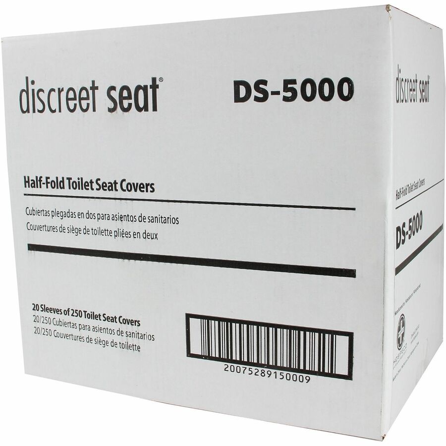 Image of Hospeco DS5000 Discreet TSC Half-Fld 20 250 S, Half-fold, For Public Toilet, White, Fiber, 250/Pack, 20 / Carton