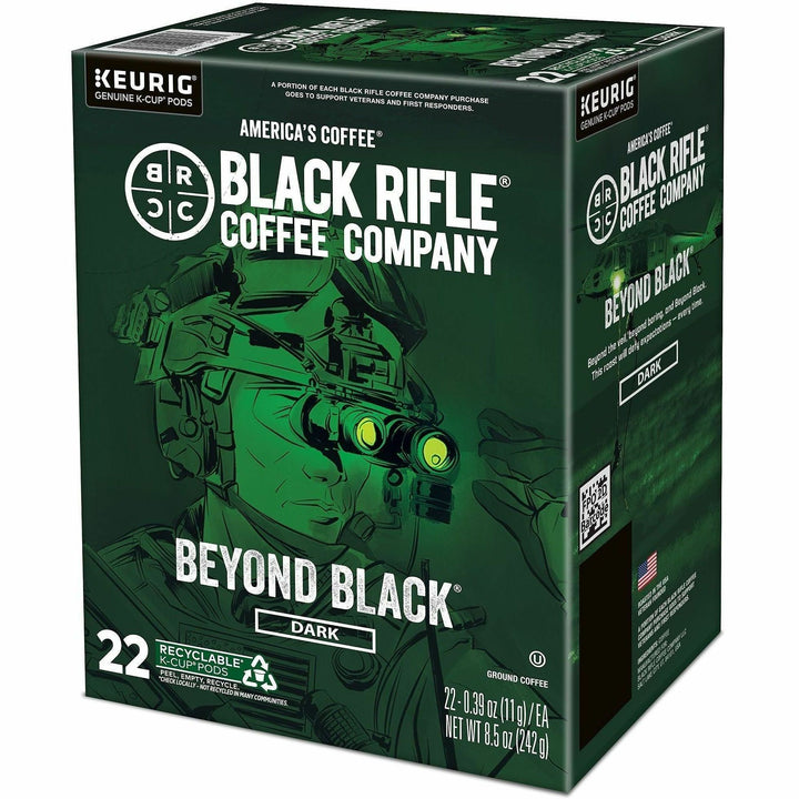 Image of Black Rifle 0499 Beyond Black K-Cups, Compatible with Keurig Brewer, Dark, 22 K-Cup, K-Cup, Pod, Beyond Black, Kosher, 4 / Carton