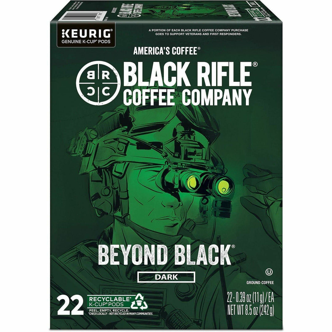 Image of Black Rifle 0499 Beyond Black K-Cups, Compatible with Keurig Brewer, Dark, 22 K-Cup, K-Cup, Pod, Beyond Black, Kosher, 4 / Carton