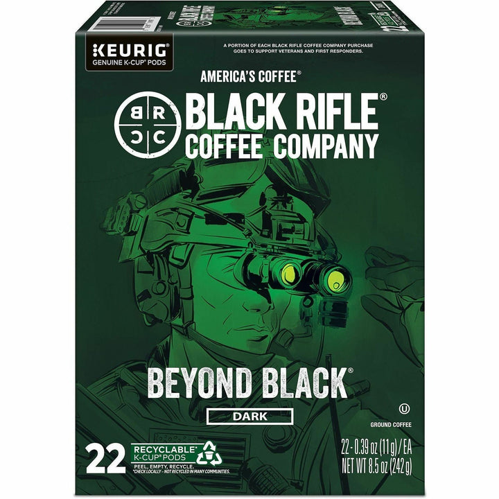 Image of Black Rifle 0499 Beyond Black K-Cups, Compatible with Keurig Brewer, Dark, 22 K-Cup, K-Cup, Pod, Beyond Black, Kosher, 4 / Carton