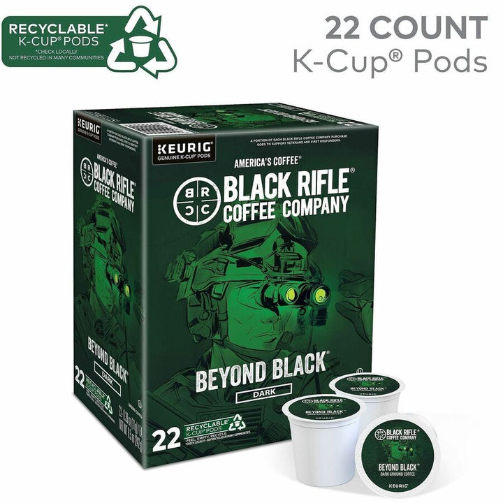 Image of Black Rifle 0499 Beyond Black K-Cups, Compatible with Keurig Brewer, Dark, 22 K-Cup, K-Cup, Pod, Beyond Black, Kosher, 4 / Carton