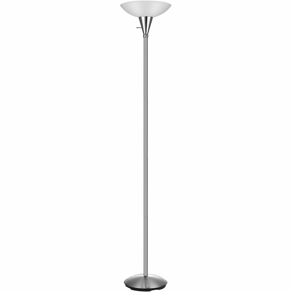 Image of Victory Light Lamp, Floor, Frosted Shade, 10W LED Bulb, 70-1/2", Silver