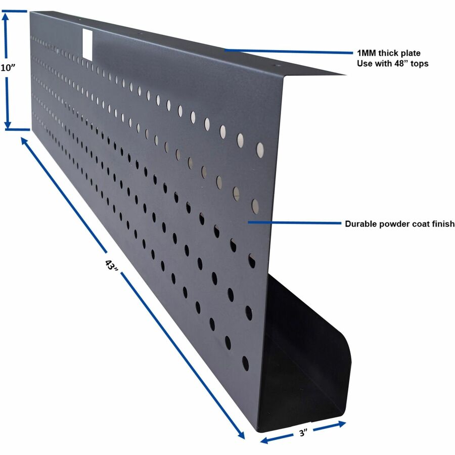 Image of Lorell Modesty Panel,f/48"Top,42"x3"x10",Black