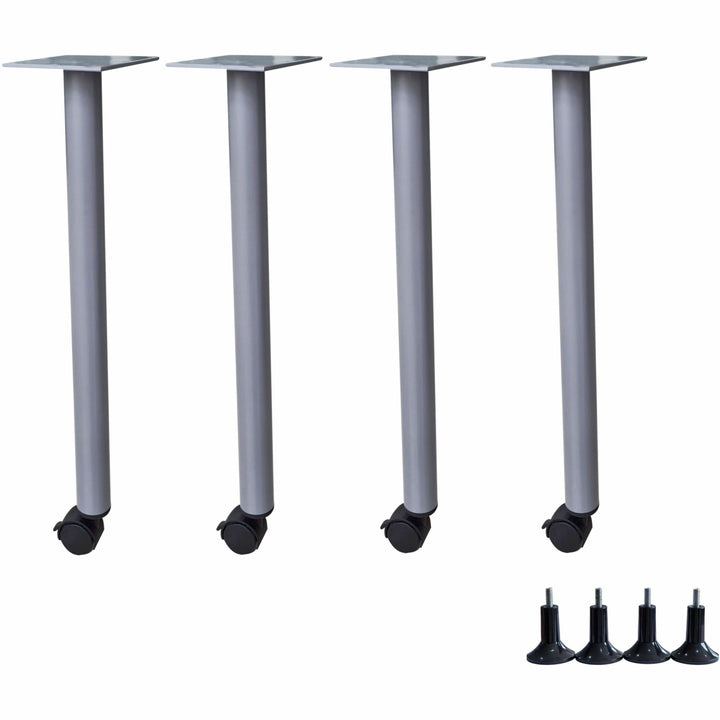 Image of Lorell Base,Post-Leg,f/Invent Table,5.88"x5.88"x28.5",Silver