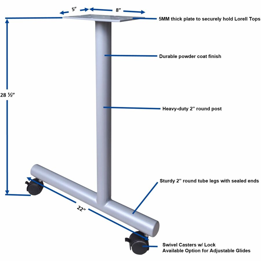 Image of Lorell Base,C-Leg,f/Invent Table,5"x22"x28.5",Silver