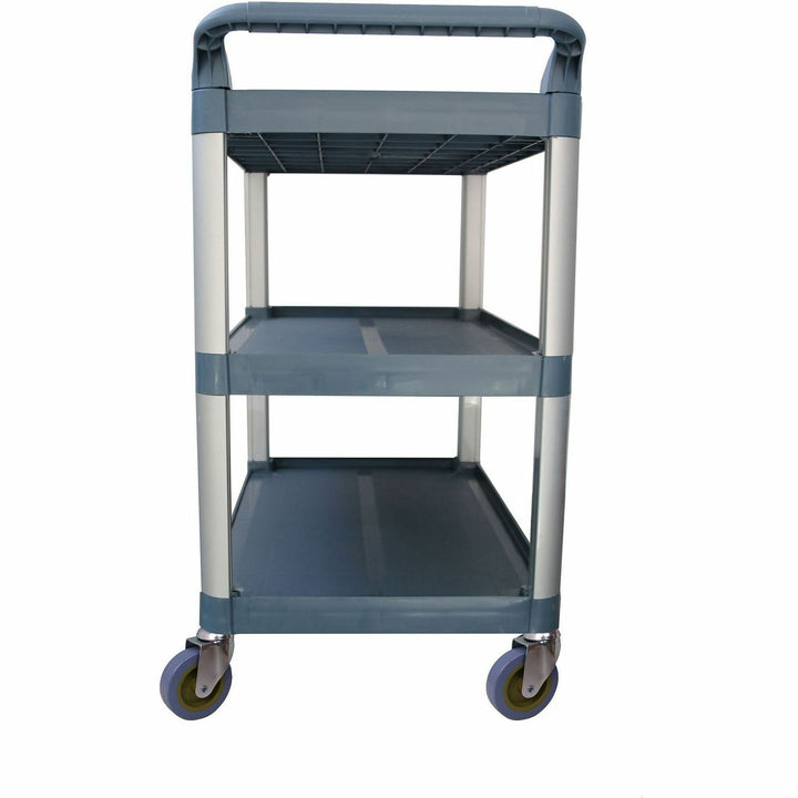 Image of Genuine Joe Cart,Bussing,3-Shelf,Plastic/Aluminum,19.69"x38.3"x36.6",GY