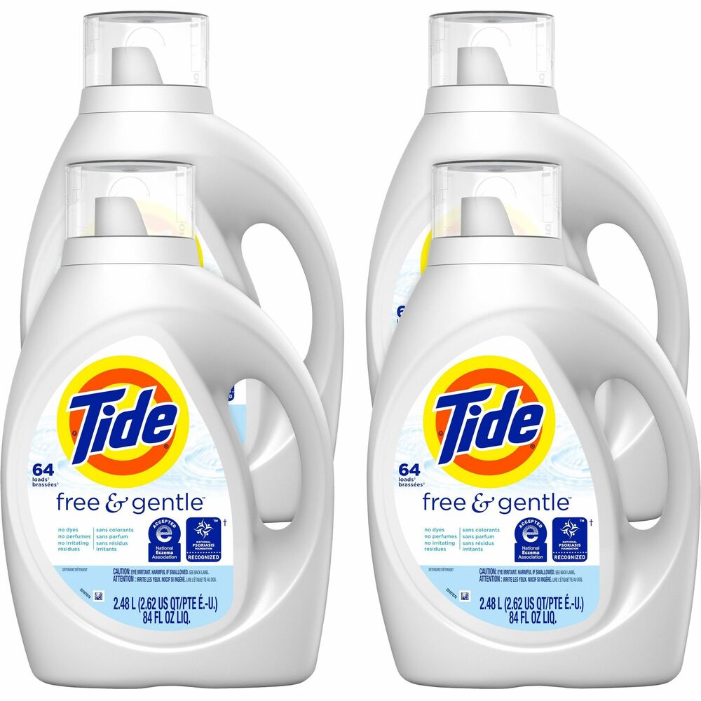 Image of Proctor & Gamble Laundry Detergent, Liquid, Tide Free&Gentle, 84 oz, 4/CT