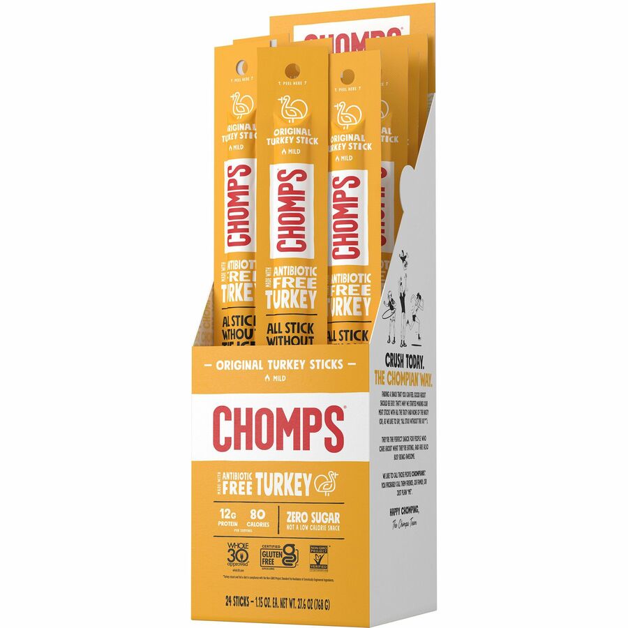 Image of We are the Chompians, LLC Turkey Jerky,Original,1.15 oz Sticks,24/PK