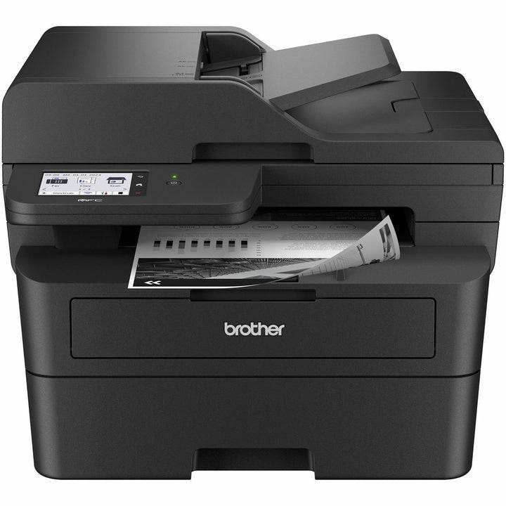 Image of Brother Printer,Copy/Scan/Fax,Monochrme,Wirelss,16.1"x16.6"x12.5",BK