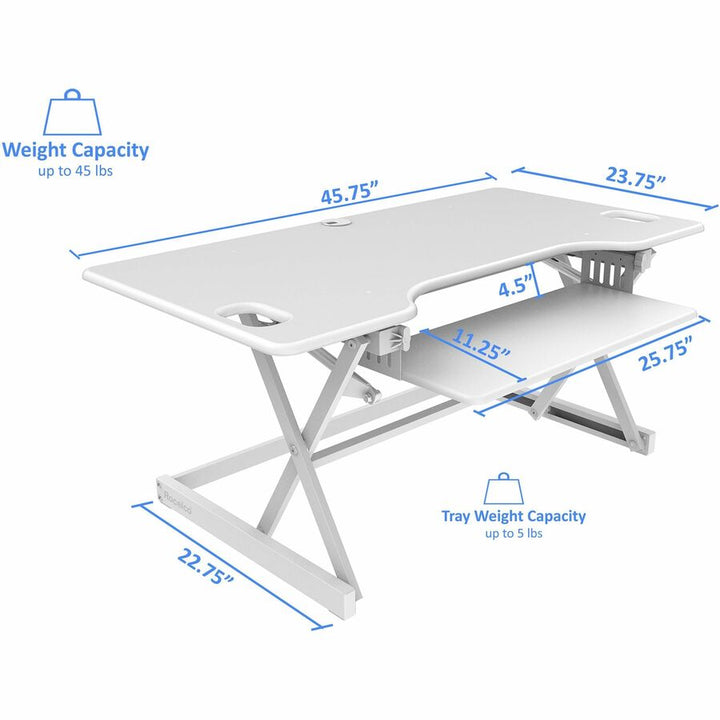 Image of Rocelco Desk Riser,w/Tray,Deluxe,45-7/10"x23-3/5"x20",WE