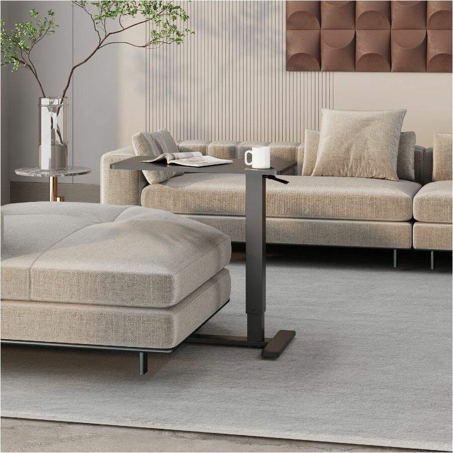 Image of Kantek Side Table,Height-Adjustable,Hidden Casters,28"x15-3/10",BK