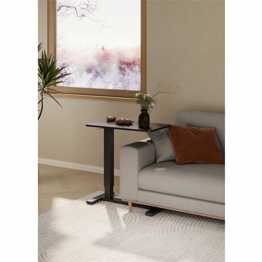 Image of Kantek Side Table,Height-Adjustable,Hidden Casters,28"x15-3/10",BK