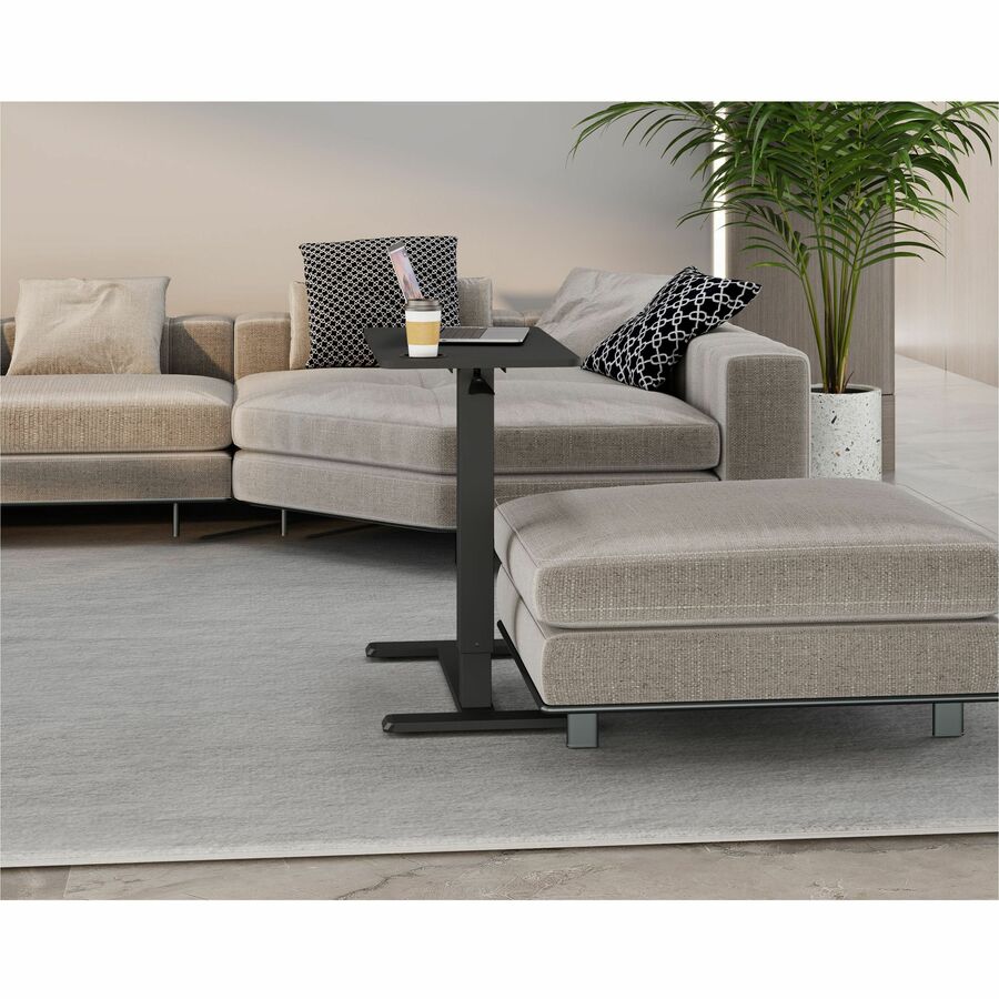 Image of Kantek Side Table,Height-Adjustable,Hidden Casters,28"x15-3/10",BK