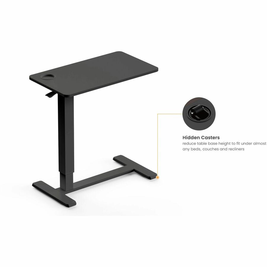 Image of Kantek Side Table,Height-Adjustable,Hidden Casters,28"x15-3/10",BK