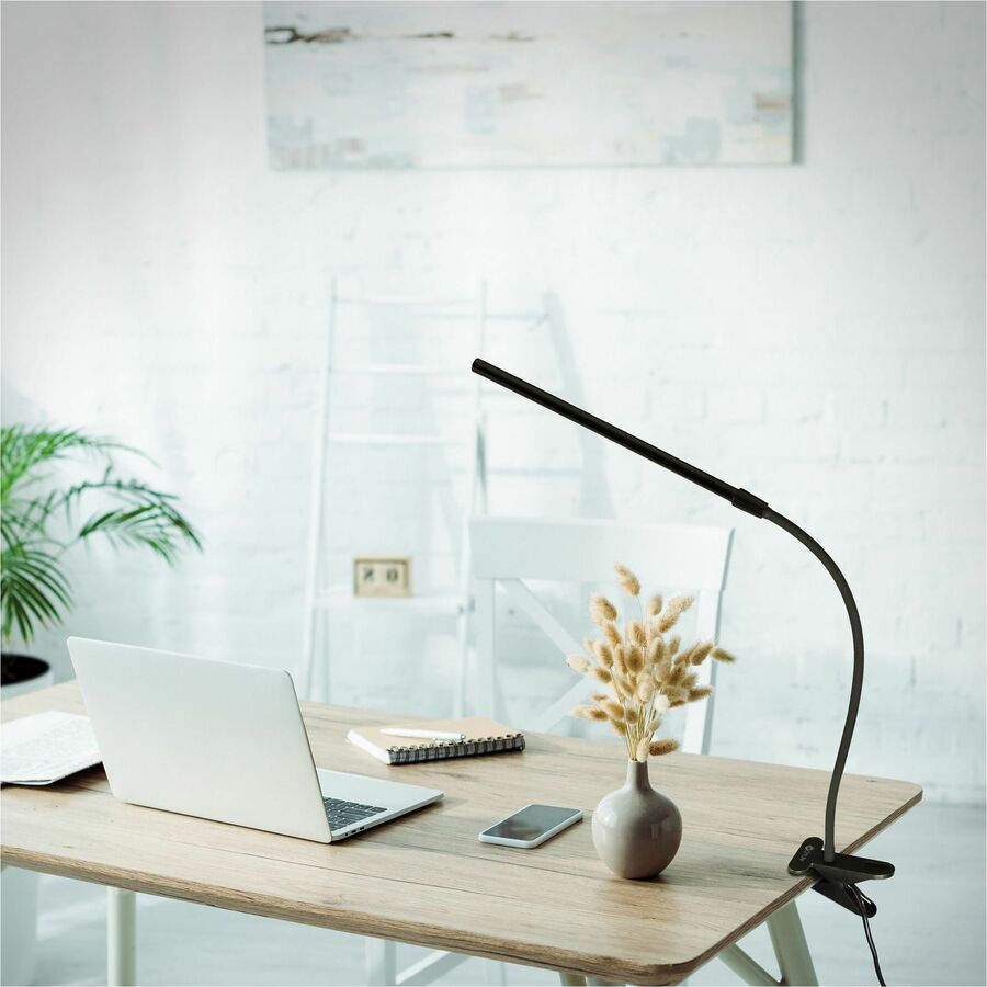 Image of OttLite® Lamp,Clip-On,ClearSun LED,Flex Neck,16-3/5"L,BK