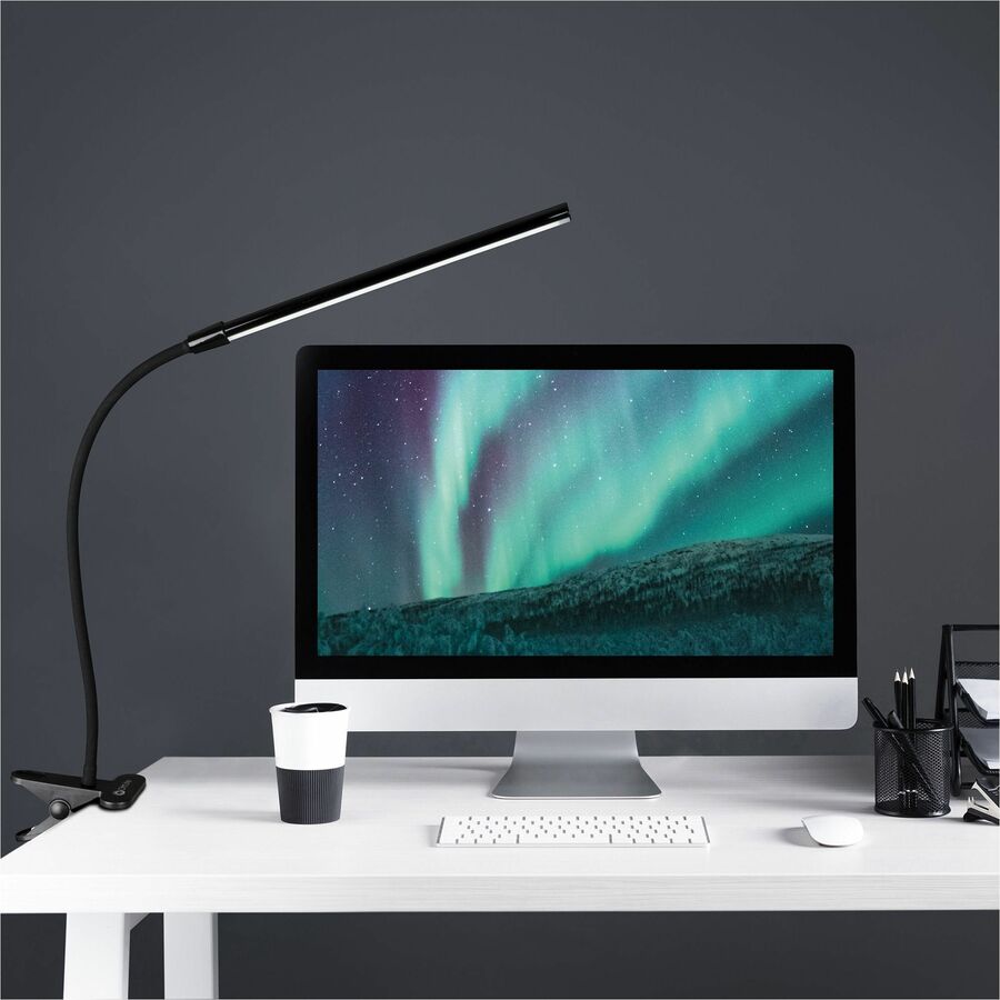 Image of OttLite® Lamp,Clip-On,ClearSun LED,Flex Neck,16-3/5"L,BK