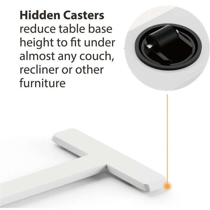 Image of Kantek Side Table,Height-Adjustable,Hidden Casters,28"x15-3/10",WE