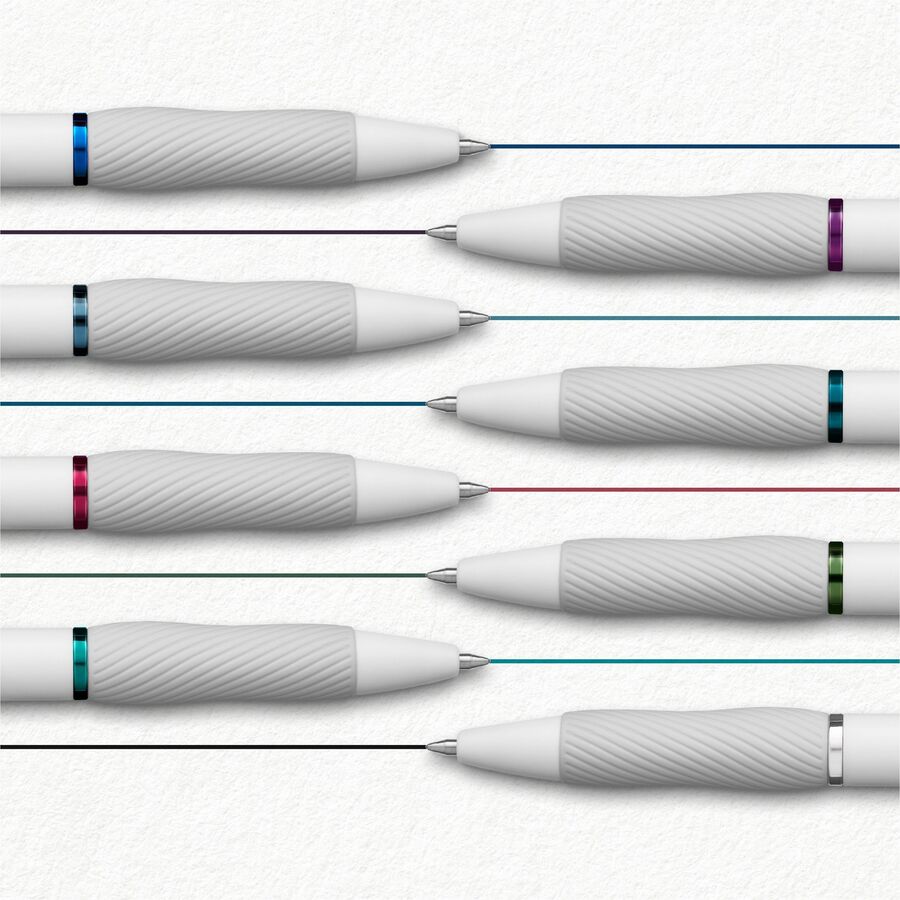 Image of Sharpie® S-Gel S-Gel Fashion Barrel Gel Pen, Retractable, Medium 0.7 mm, Assorted Ink, White Barrel, 8/Pack