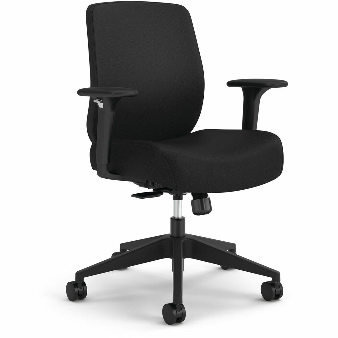 Image of HON® Altern Upholstered Low-Back Task Chair, 16.5 to 19.56 Seat Height, Black Seat, Black Back, Black Base