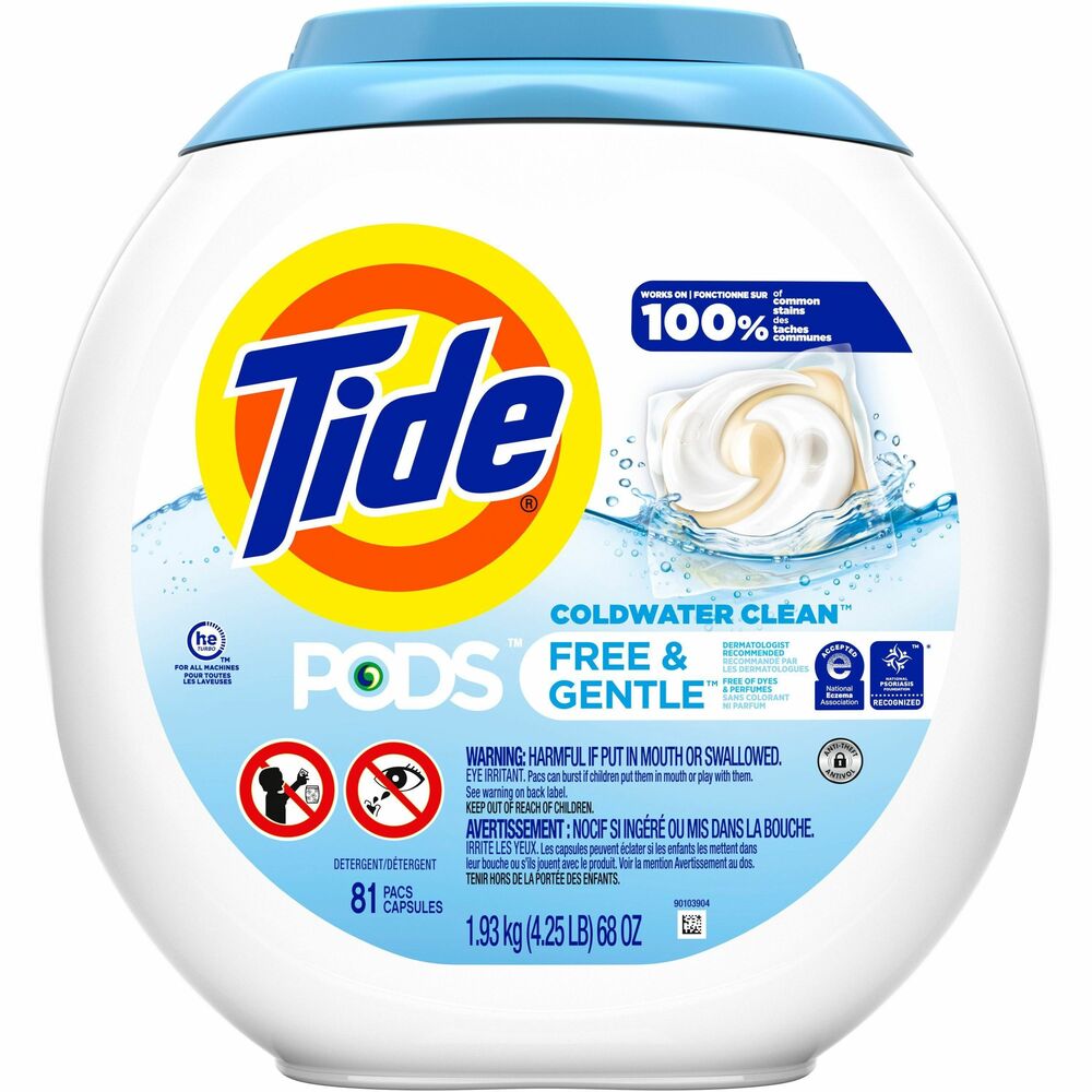 Image of Proctor & Gamble Laundry Pods, 3-in-1, 81Pods/Tub, Spring Meadow, 4/CT, BE
